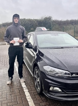 Huge congratulations to Aidan West on passing first time, with only 2 driver faults on this rain ridden Tuesday. You’ve been a pleasure to teach and It’s been so rewarding to see your confidence grow, as your skills have developed each week. Now go and enjoy your new wheels, safe in the knowledge that your mum & dad will be expecting payback for all those lifts!