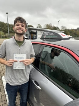 Well done Jake! <br />
He managed to keep his nerves in check and pass on his first attempt today!<br />
Excellent result.<br />
No more trains 😆<br />
Stay safe on the roads and best of luck for the future